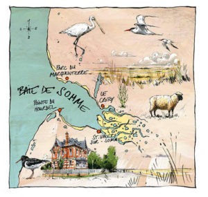 La carte du Crotoy et de la Baie de Somme, de l'Occident, maison de location saisonnière.